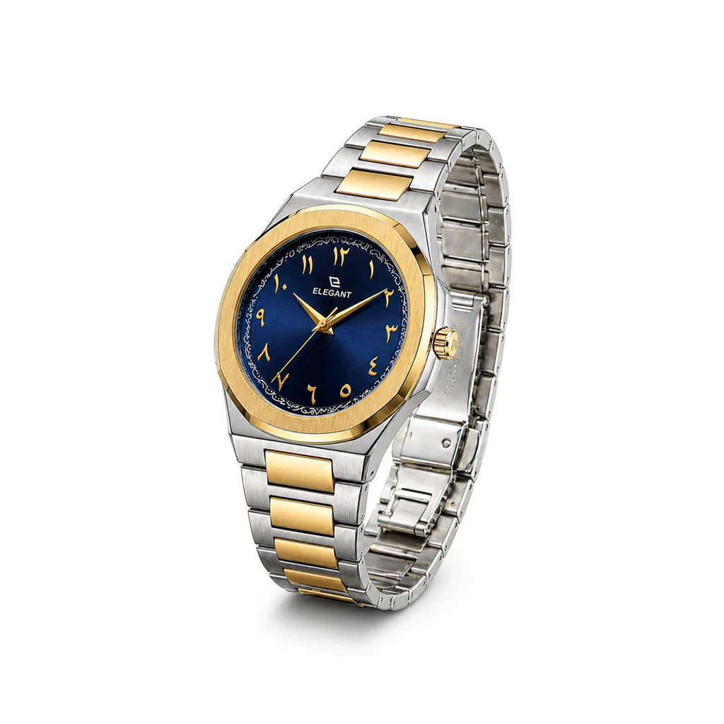 Elegant Royal Arabic Men's Watch - Navy Blue Dial
