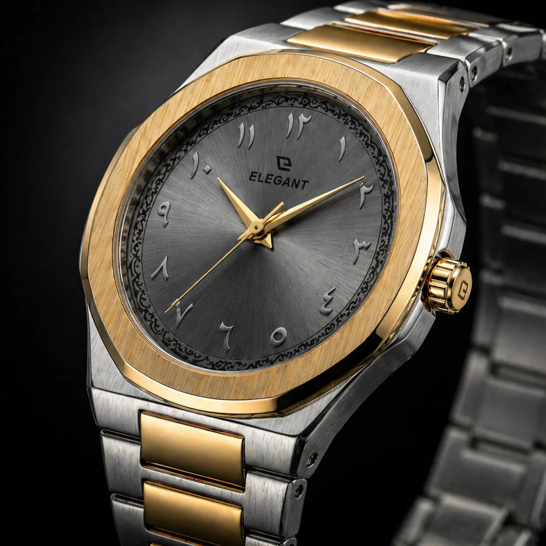 Elegant Royal Arabic Men's Watch - Grey Dial