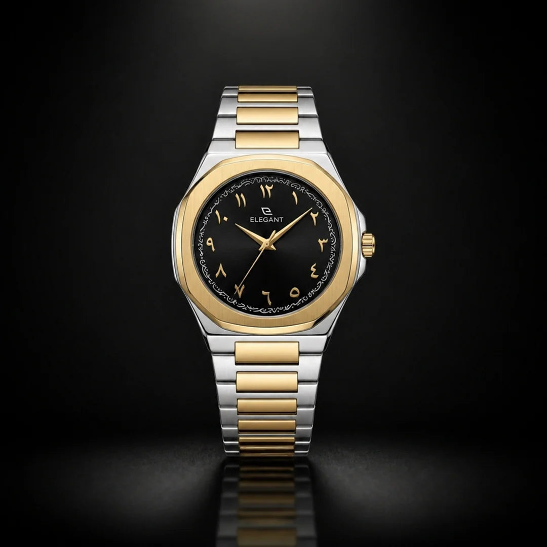 Elegant Royal Arabic Men's Watch - Black Dial