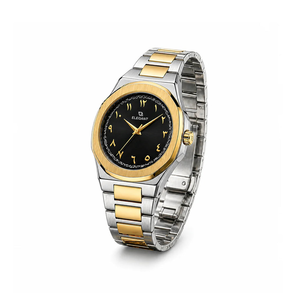 Elegant Royal Arabic Men's Watch - Black Dial