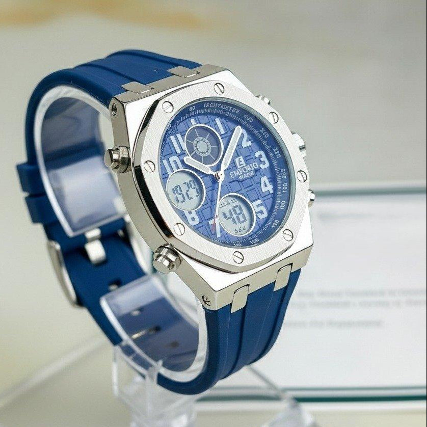 Blue Dial Stainless Steel Men's Watch