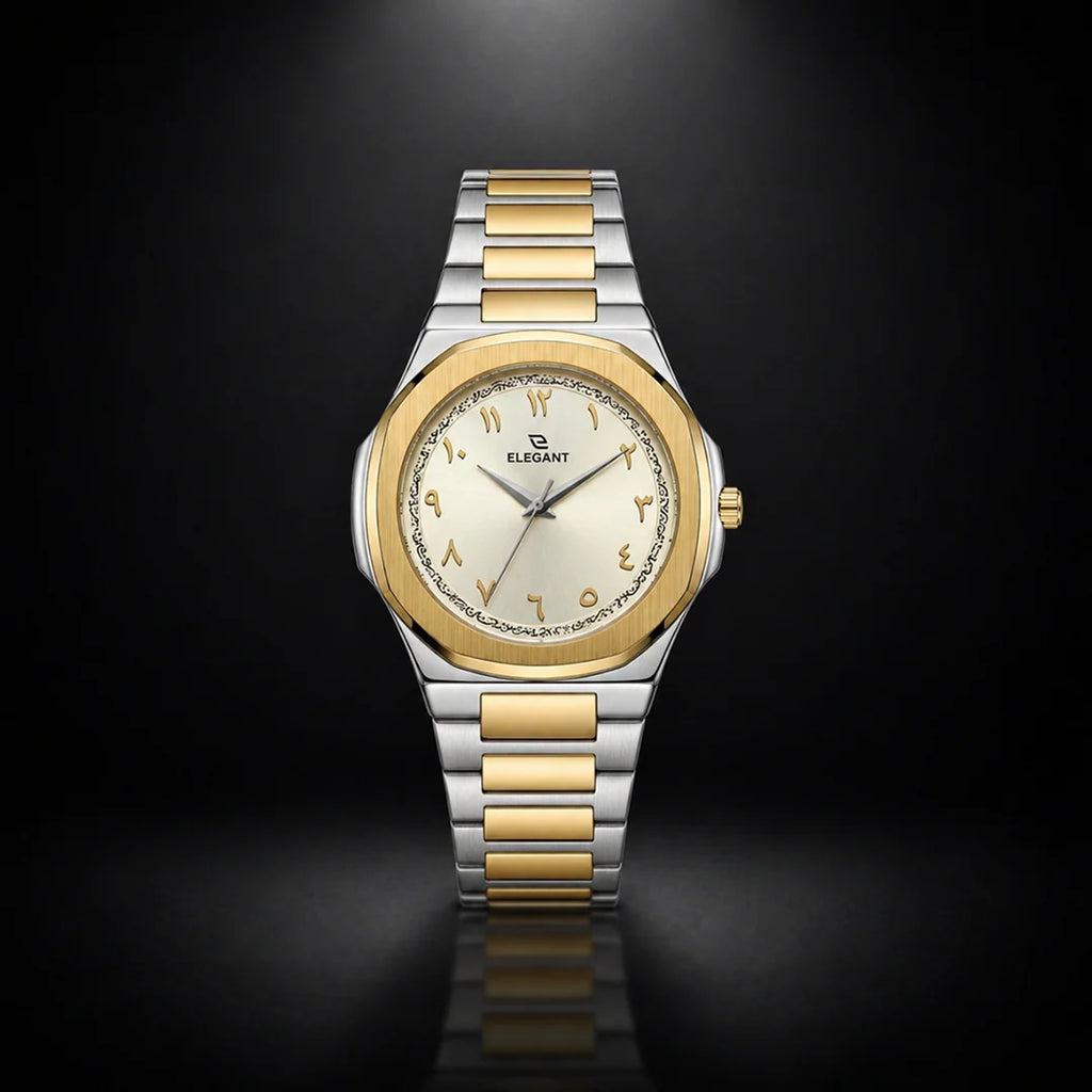 Elegant Royal Arabic Men's Watch - Champagne Gold Dial