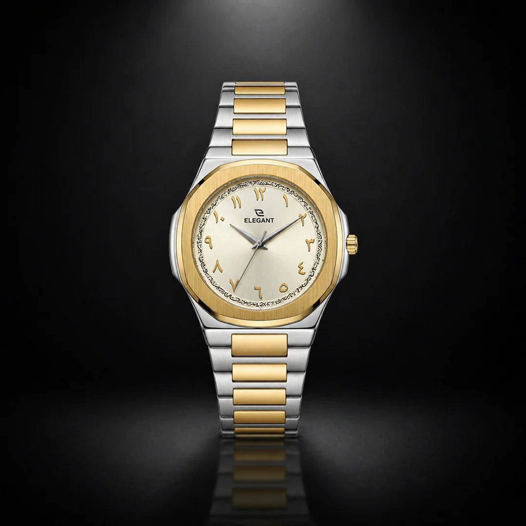 Elegant Royal Arabic Men's Watch - Champagne Gold Dial