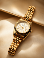 Gold-Tone Mini Women’s Watch with White Dial