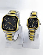 Square Dial Couple Watch