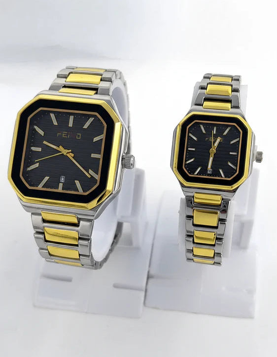 Square Dial Couple Watch
