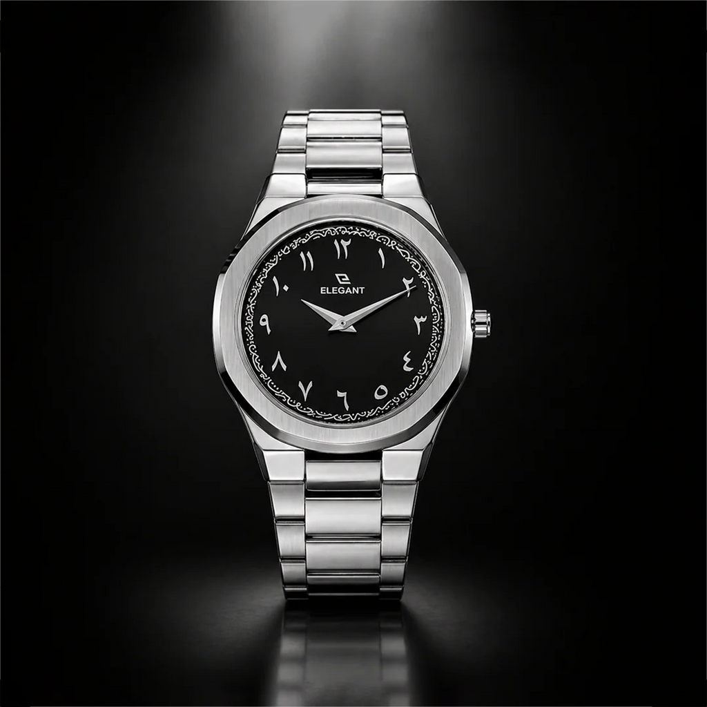 Elegant Royal Arabic Men's Watch - Black Dial