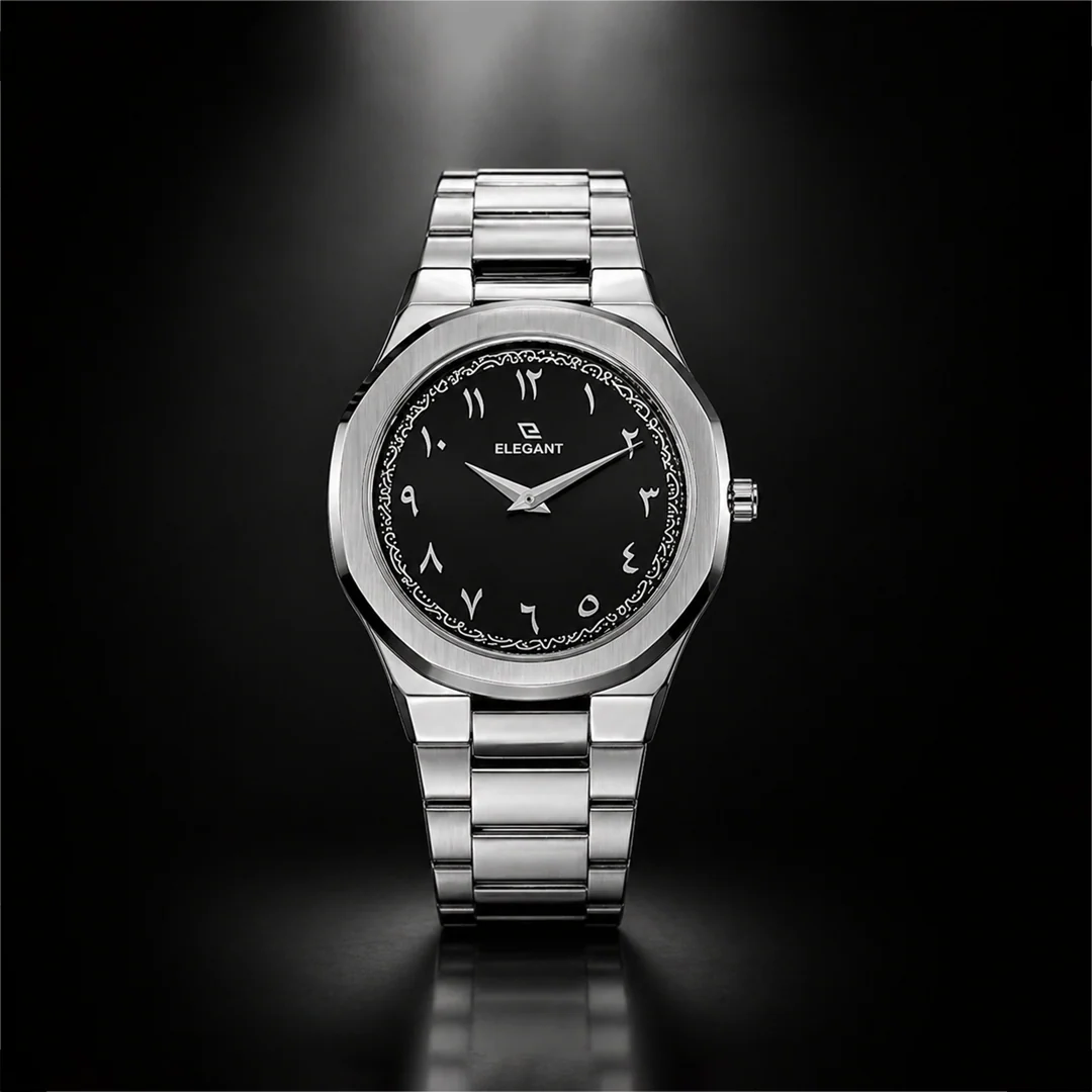 Elegant Royal Arabic Men's Watch - Black Dial