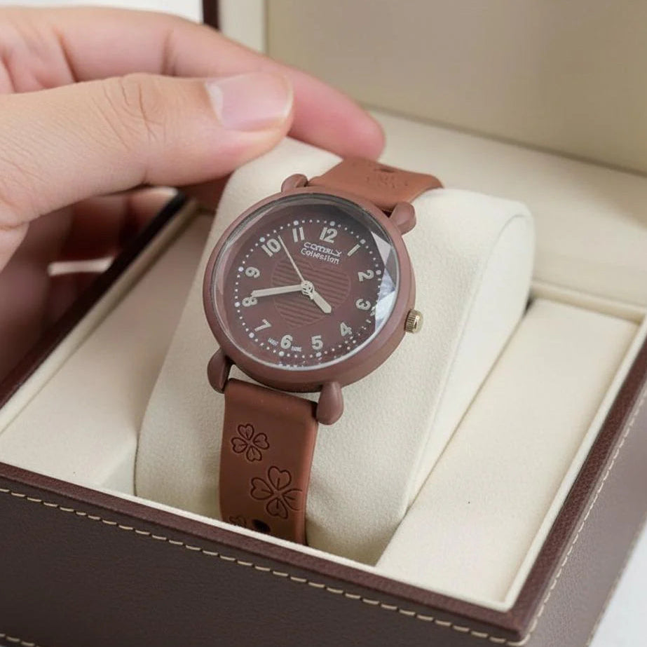 Heart Dial Rubber Strap Women's Watch