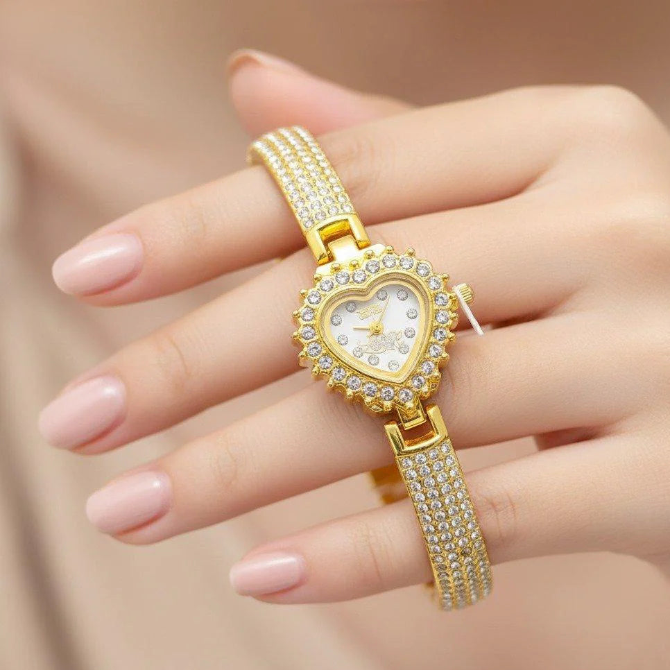 Heart Love Dial Stone Women's Watch