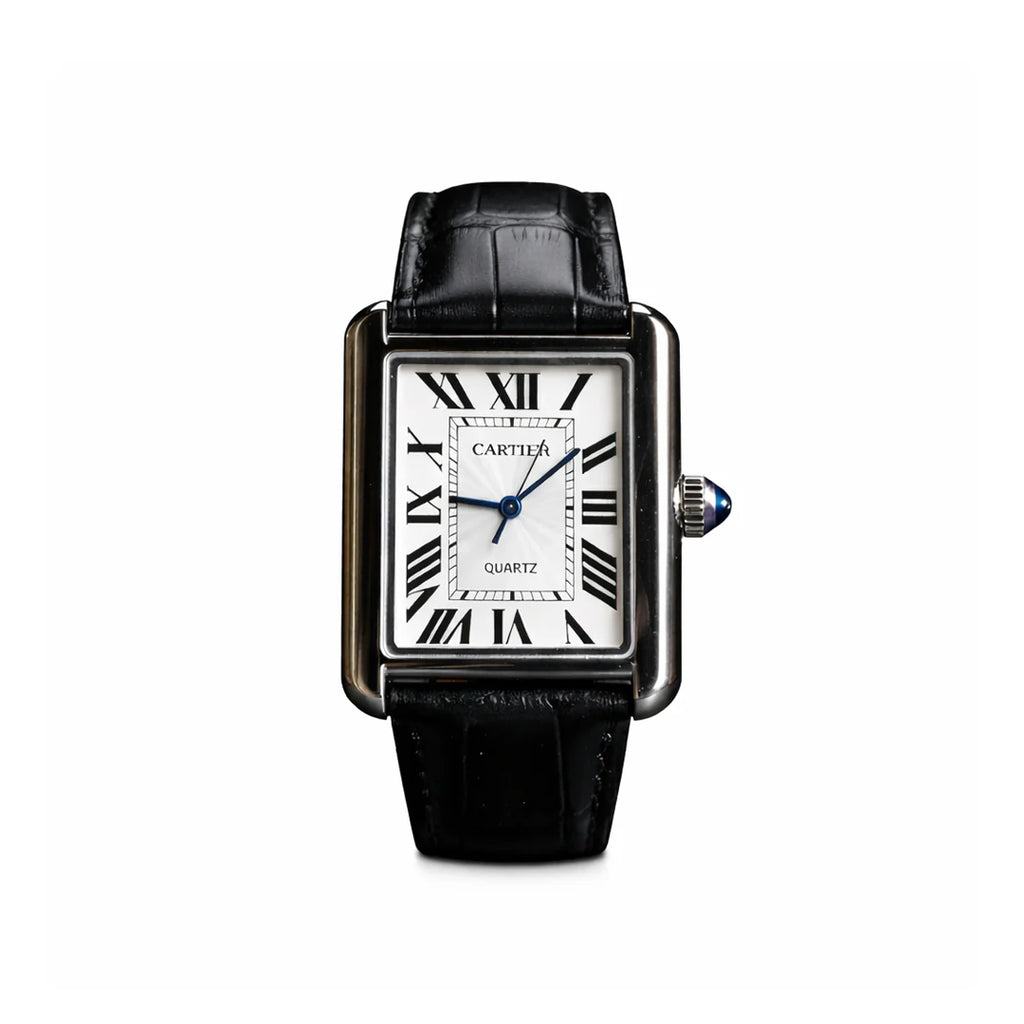 Luxury Men's Square Quartz Watch – Black Dial Edition