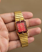 Rectangle Dial Stone Men's Watch