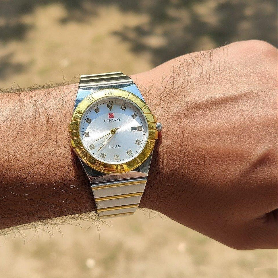 MHL Round Gold Bezel Men's Watch
