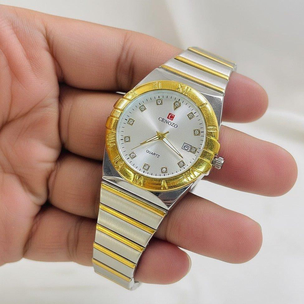 MHL Round Gold Bezel Men's Watch