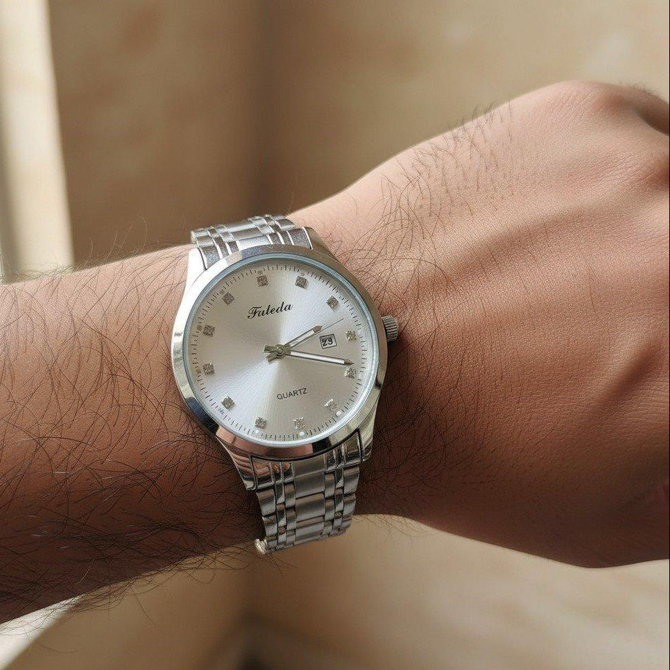 MHL Round Stone Analog Dial Men's Watch