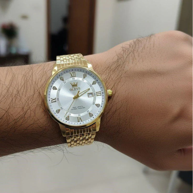 MHL Round Stone Dial Men's Watch