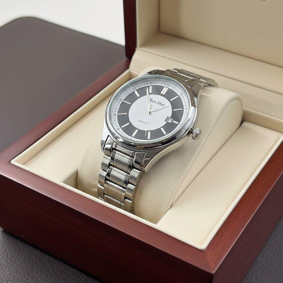 MHL Round White/Black Dial Men's Watch