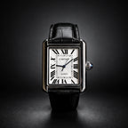 Luxury Men's Square Quartz Watch – Black Dial Edition