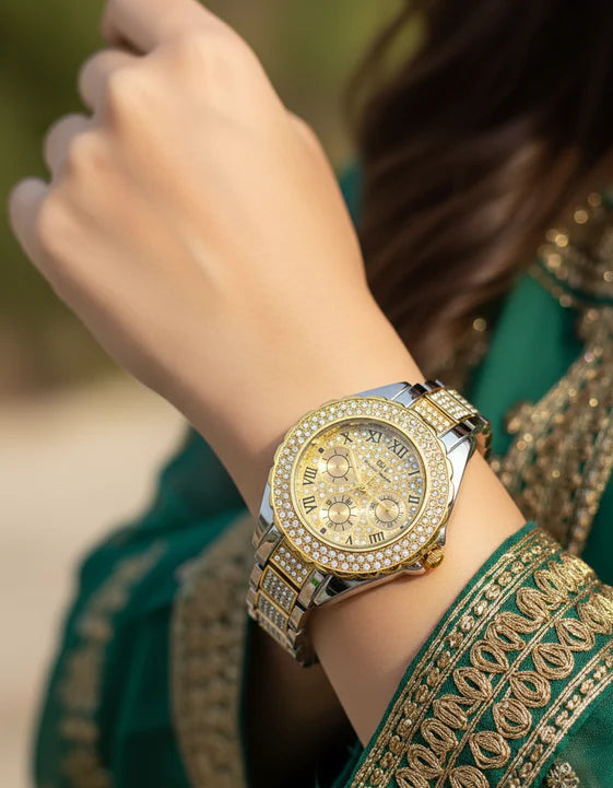 WHL Round Stone Dial Women's Watch