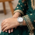 Round Bezel White Dial Watch