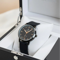 Round Black Bezel Magnetic Rubber Strap Women's Watch