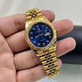 Round Blue Dial Men's Watch