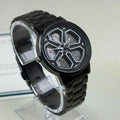 Round Car Wheel White Rim Men's Watch