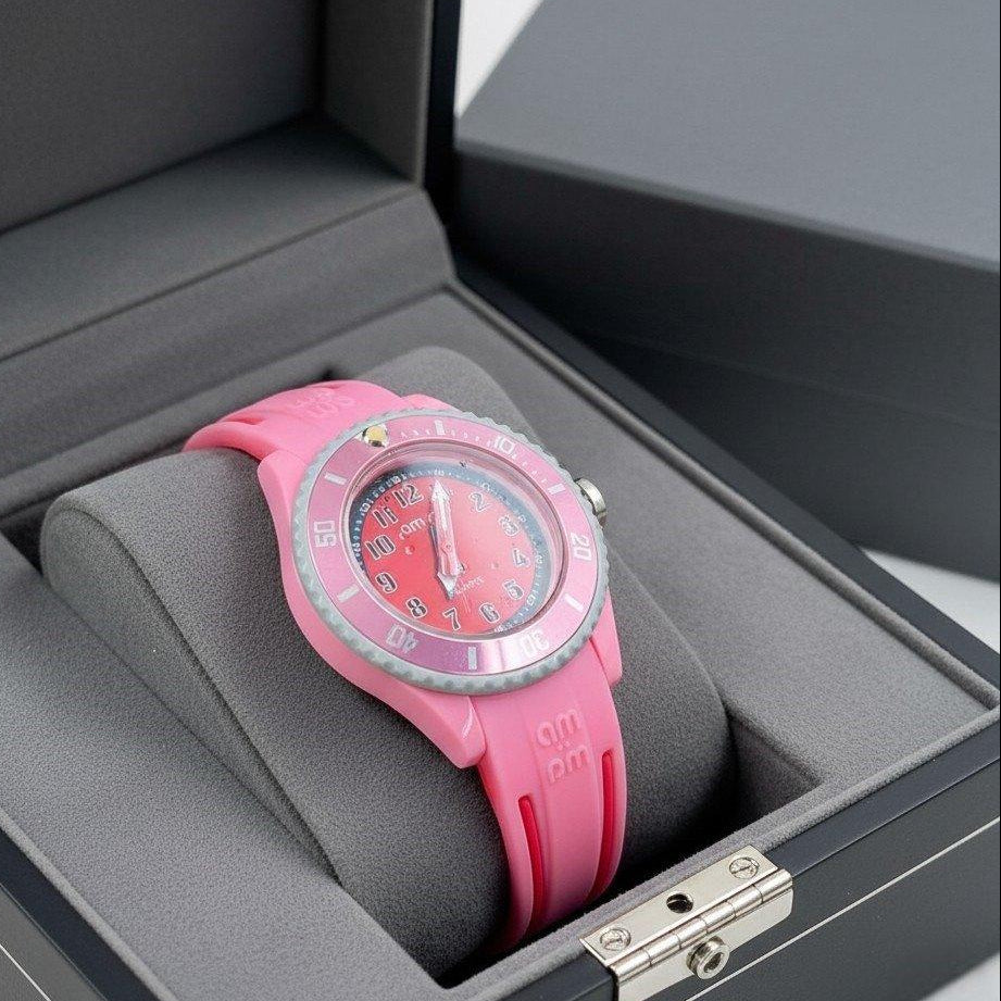 Round Red Dial Stone Kid's Watch