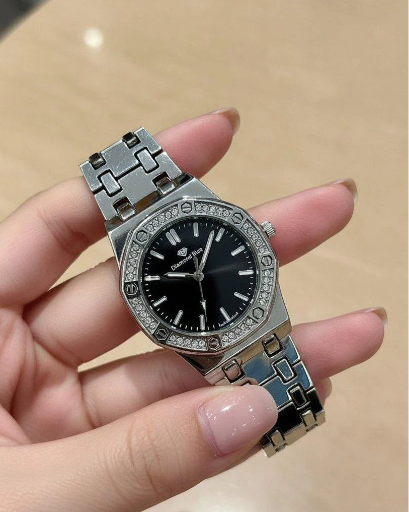 Round Rhinestone Bezel Women's Watch