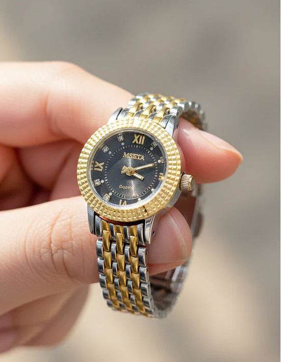 Round Black Dial Women's Watch