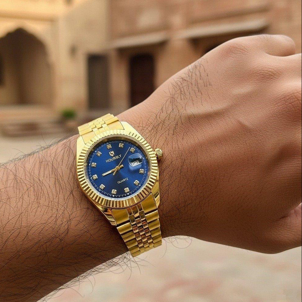 Round Blue Dial Men's Watch