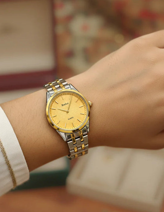 Round Champagne Dial Women's Watch