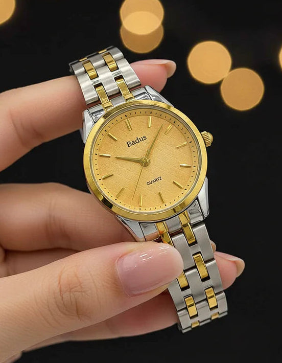 Round Champagne Dial Women's Watch