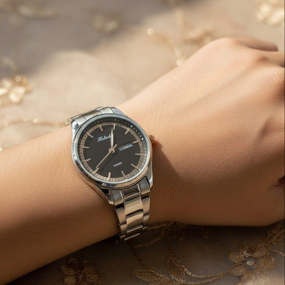 Round Double Dial Women's Watch