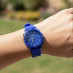 Round Leaf Dial Rubber Strap Women's Watch