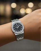 Round Rhinestone Bezel Women's Watch