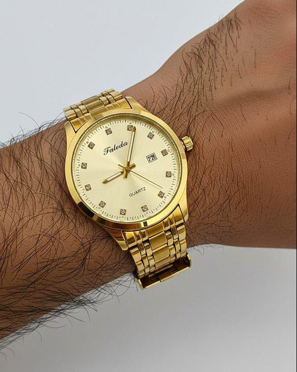 Round Stone Dial Men's Watch
