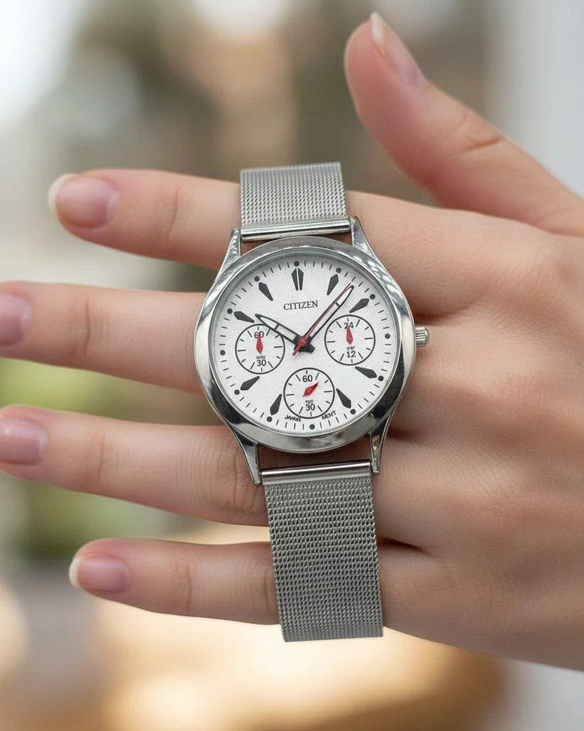 Round Three Dial Women's Watch