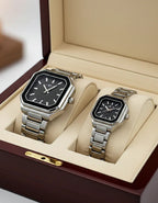 Square Black Dial Couple Watch