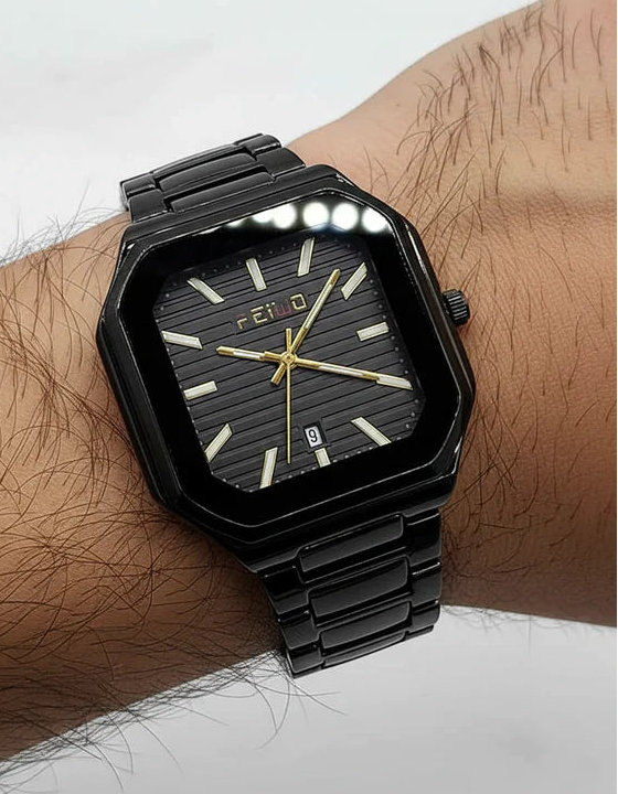 Square Black Dial Men's Watch