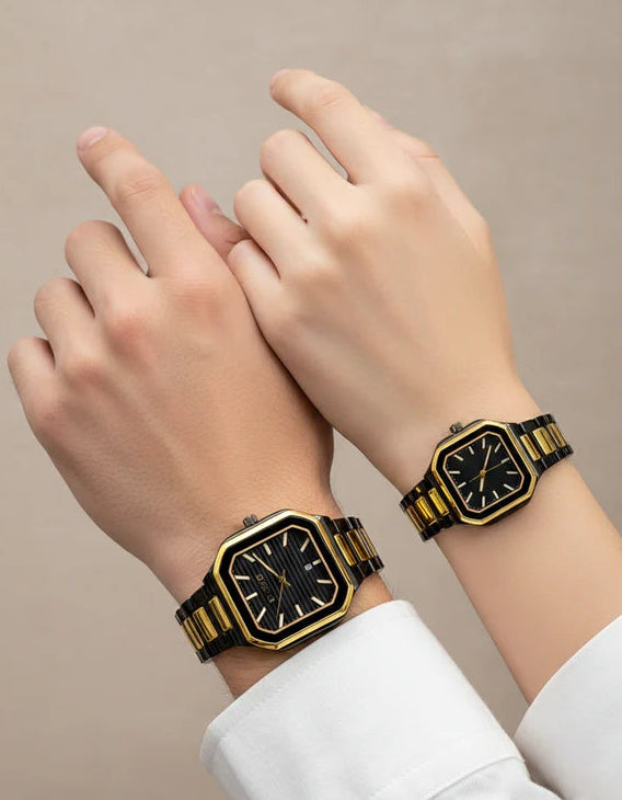 Square Dial Couple Watch