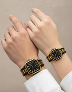 Square Dial Couple Watch