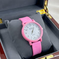 Star White Dial Rubber Strap Women's Watch