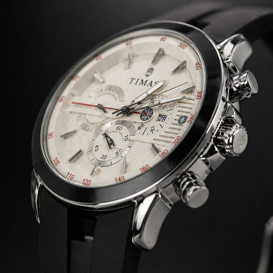 Timas Premium Quartz Sporty Design – Pure White