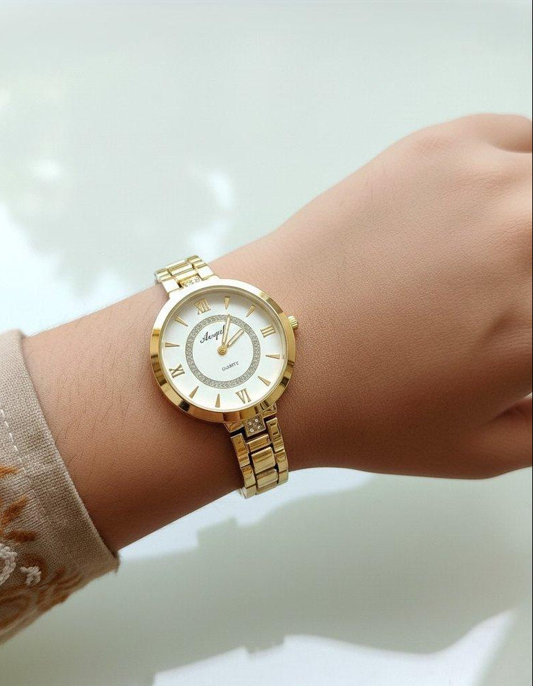 WHL Double Round Stone Women's Watch