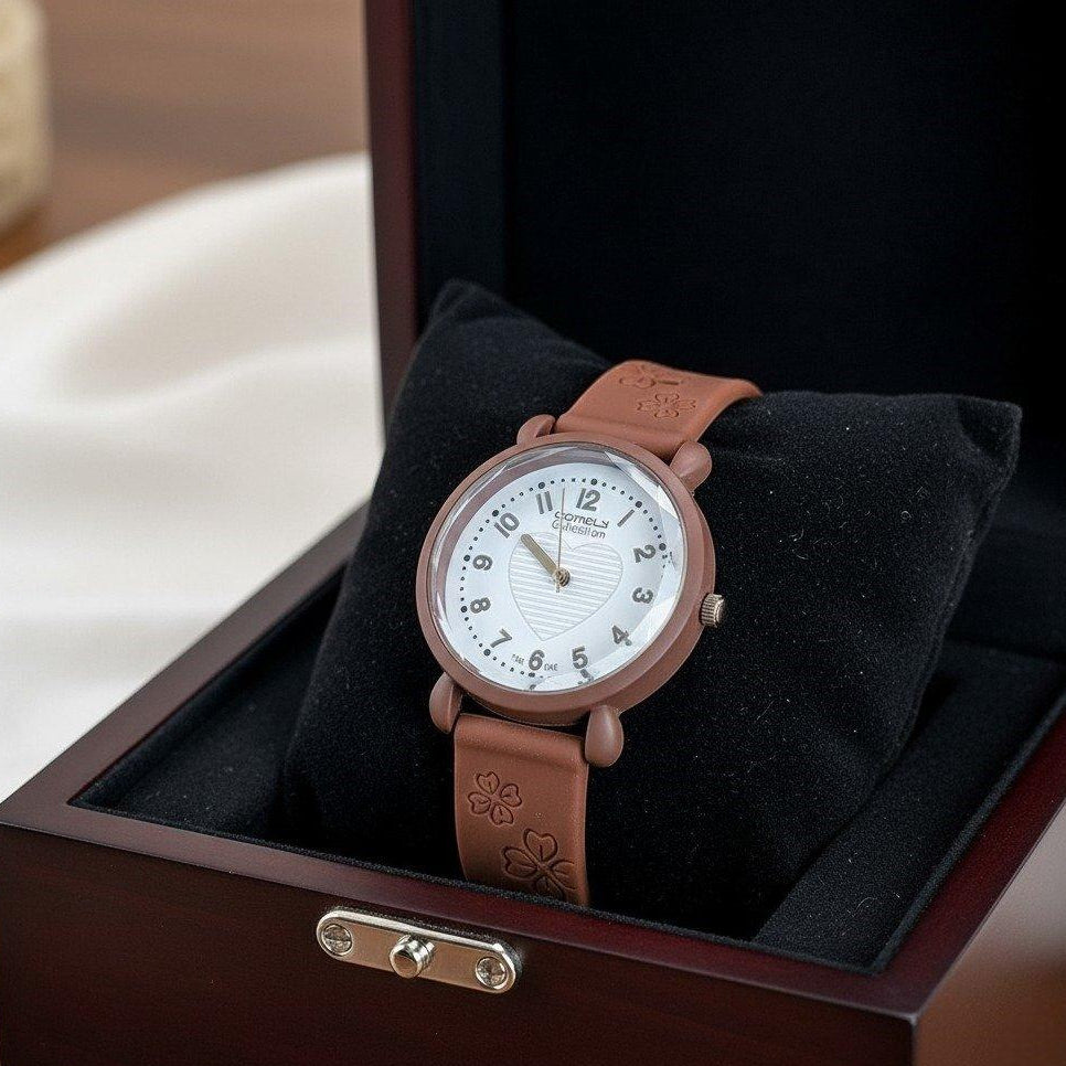 WHL Heart Rubber Strap Women's Watch