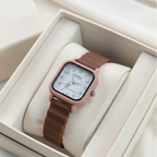 Mini Square Dial Rubber Strap Women's Watch