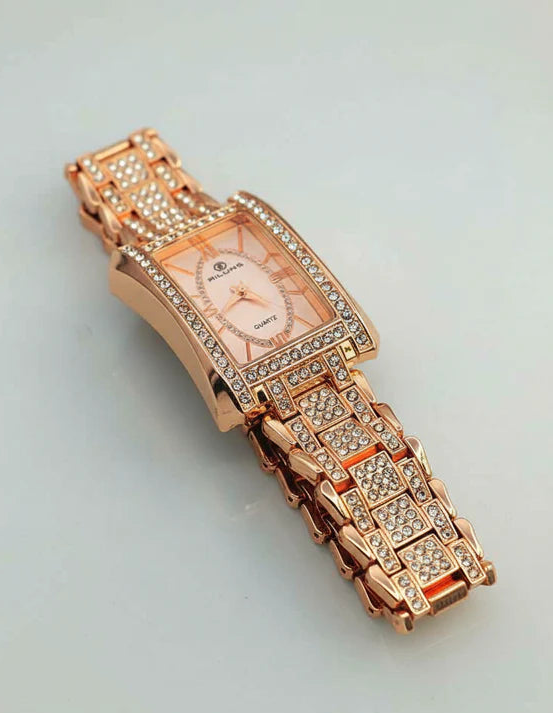 WHL Rectangle Stone Bezel Women's Watch
