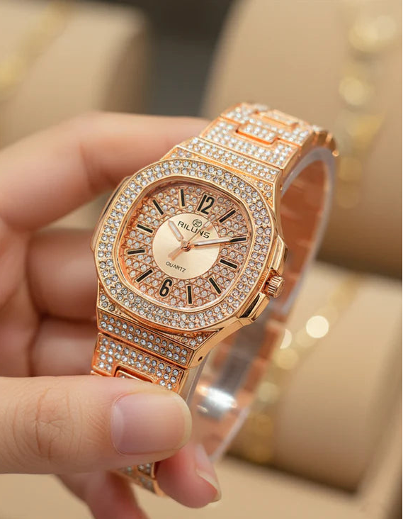 WHL Rhinestone Round Dial Women's Watch