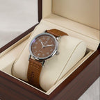 WHL Round Bezel Dial Leather Strap Women's Watch